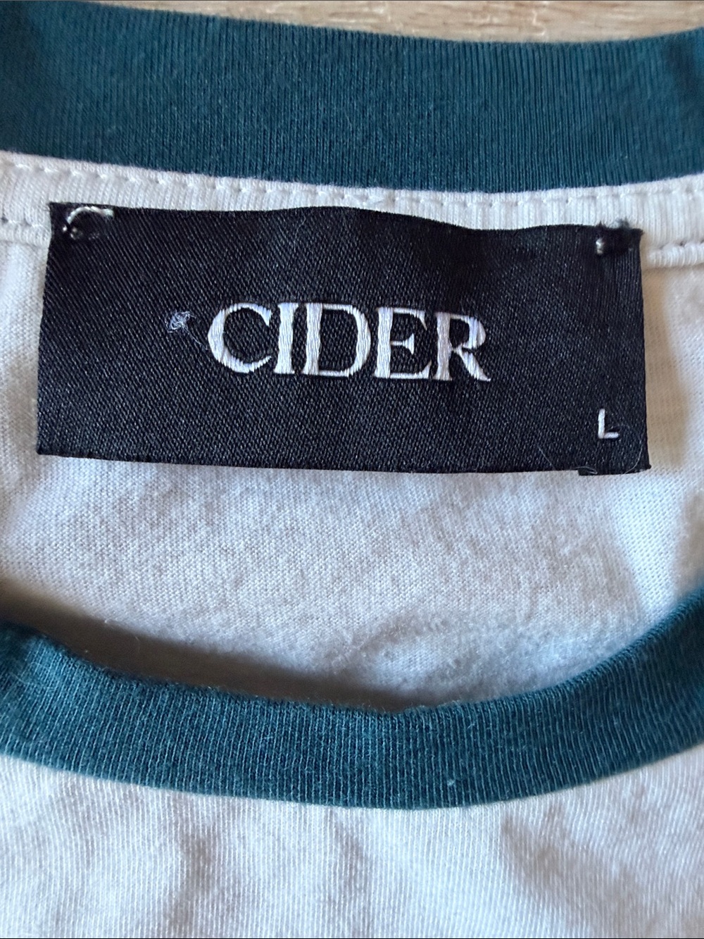 Cider Fast Lane Racing Ringer Vintage Y2K Style Crop Tee White Blue L - Picture 5 of 6